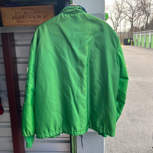 Vintage RARE 60s 70s Ford Mustang Cobra Racing Jacket Green Faux Fur Men XL - Picture 8 of 13